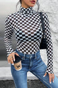 Checkered Long Sleeve Bodysuit