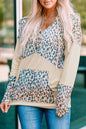 Leopard Colorblock Hooded Sweatshirt