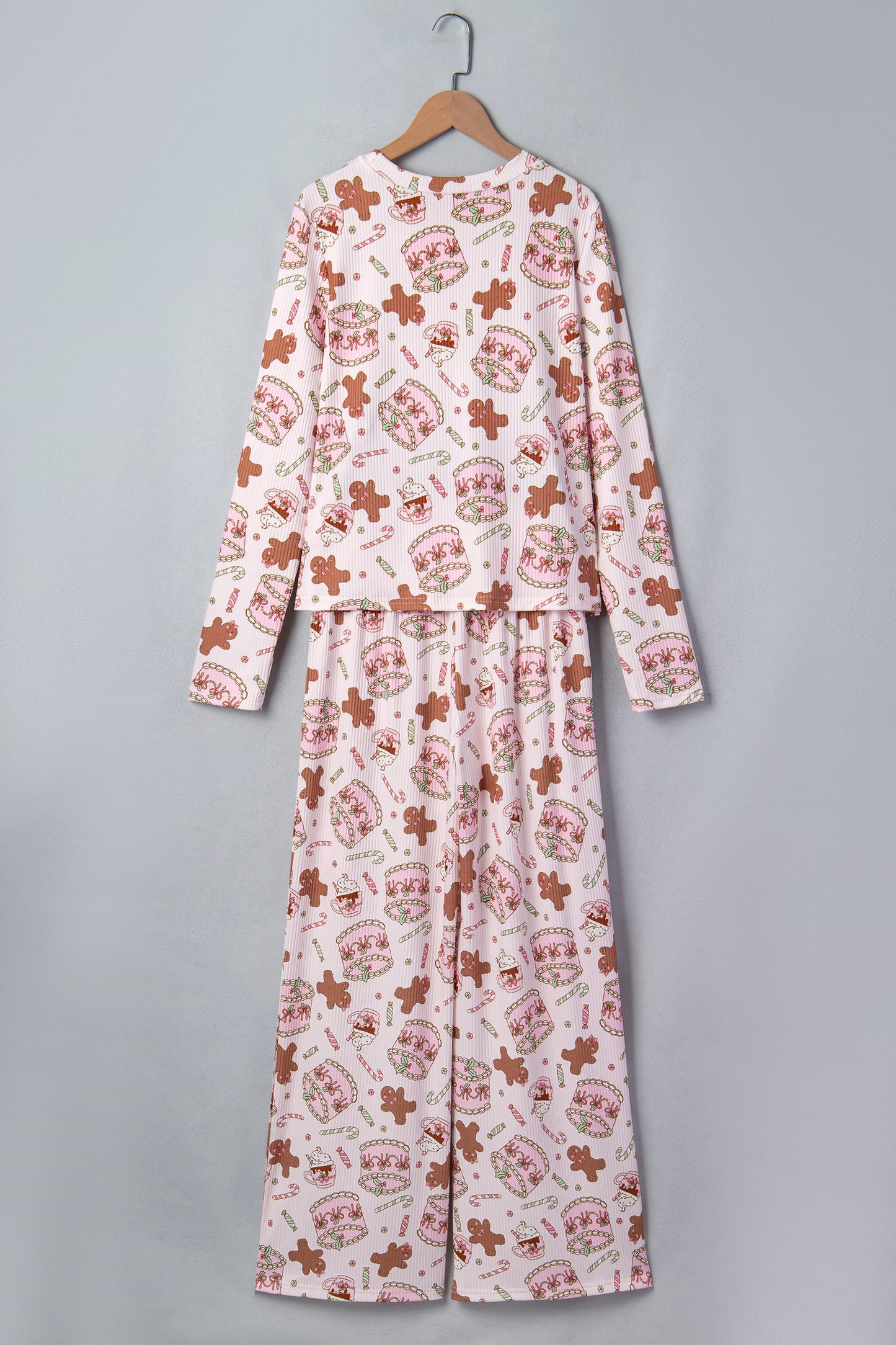 Christmas Ribbed Knit Top & Pants Pajama Set