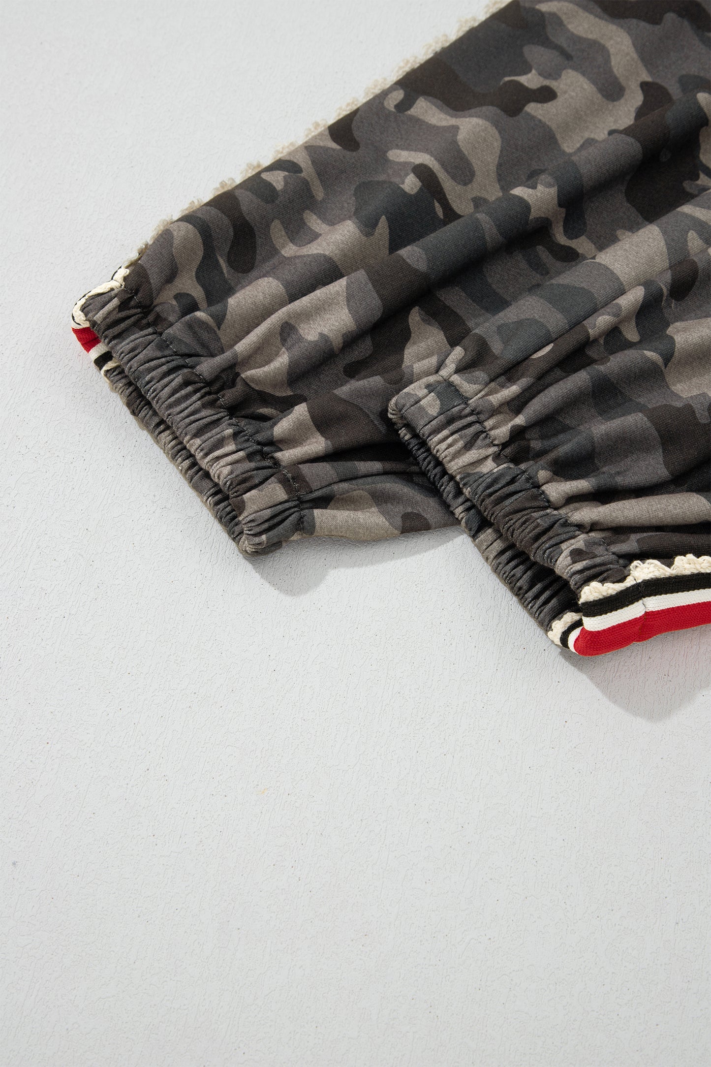 Camo Side Stripe Panel Drawstring Pants