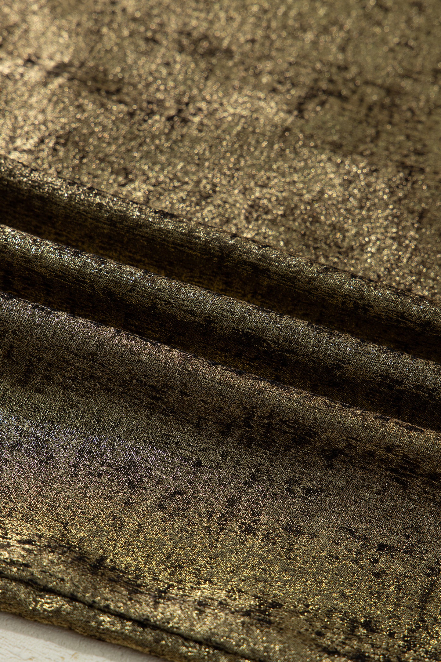 Metallic Split Neck 3/4 Sleeve Blouse