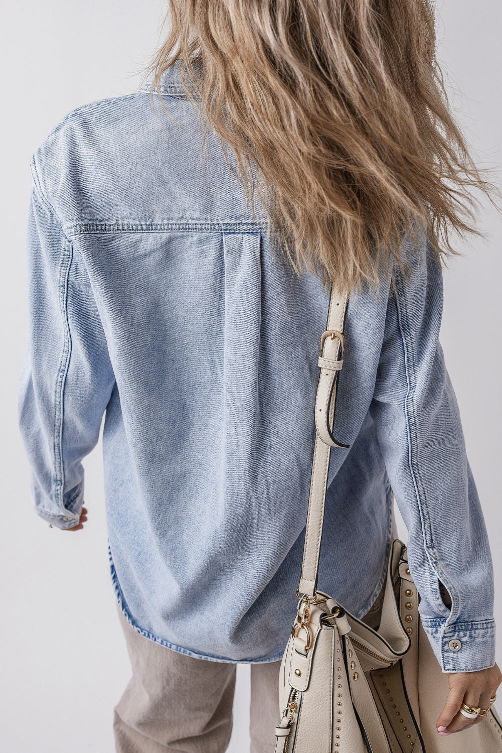 Denim Chest Pocket Buttoned Shacket