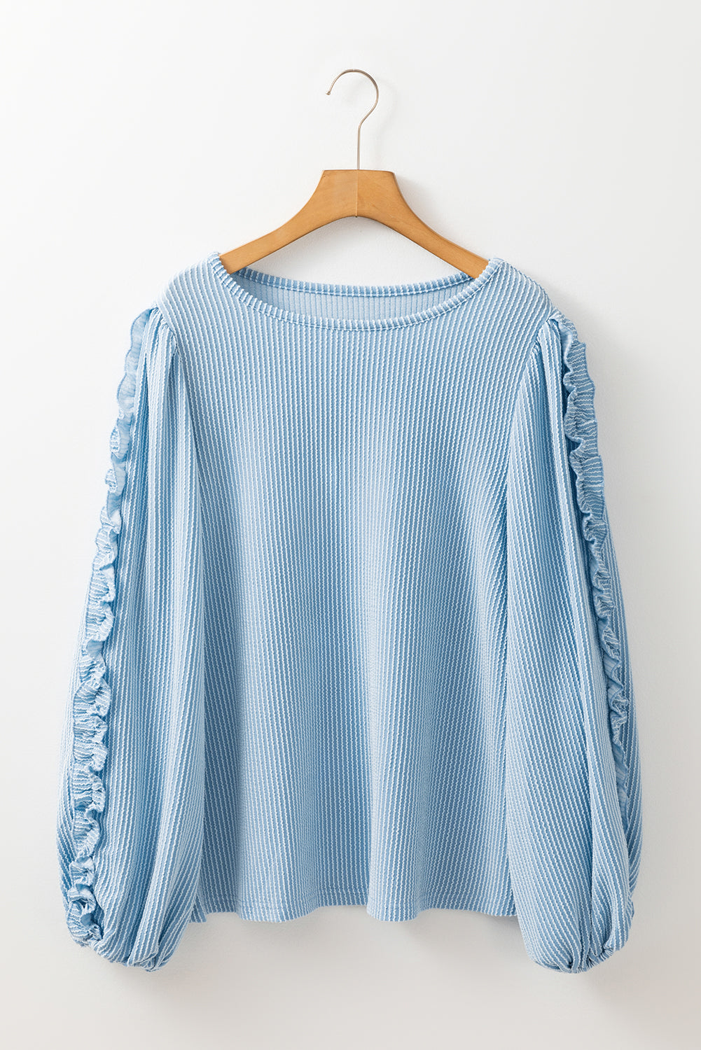 Corded Frilled Puff Sleeve Blouse