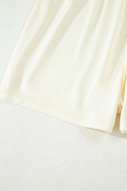 Stripe Textured Zip Collar Top & Skort Set