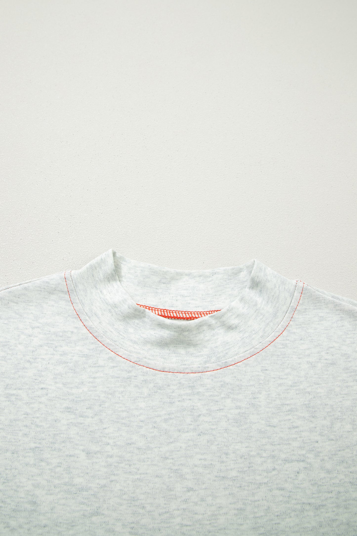 Reversible Contrast Stitching Mock Neck T-Shirt