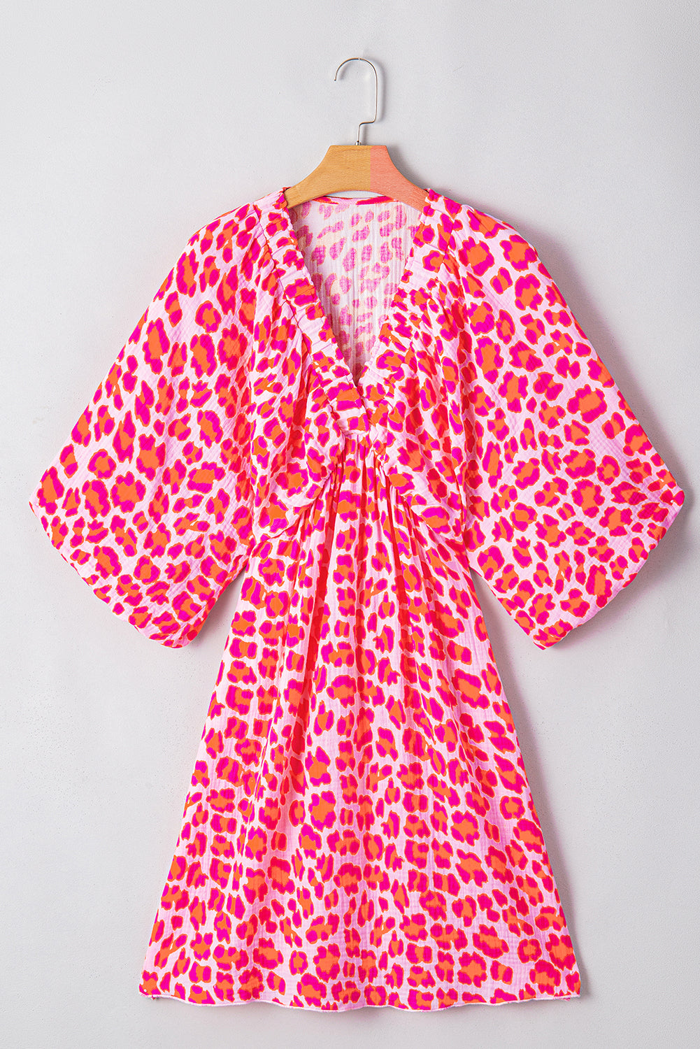 Leopard 3/4 Puff Sleeve Dress