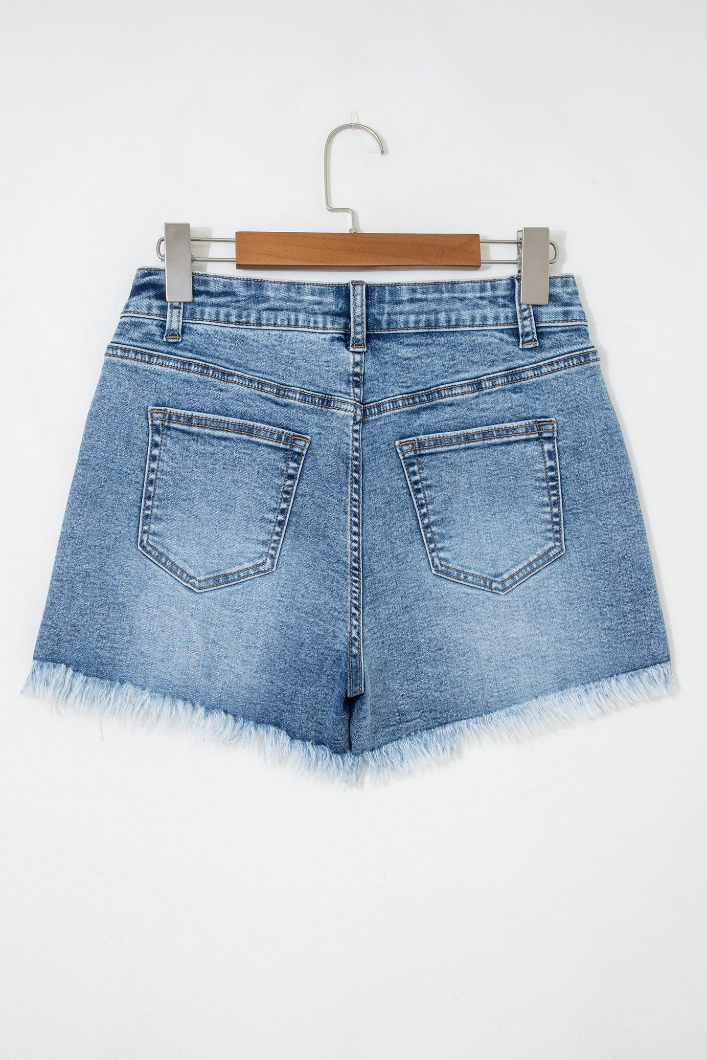 Western Embroidered Studded Denim Shorts