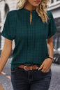 Textured Short Sleeve Blouse