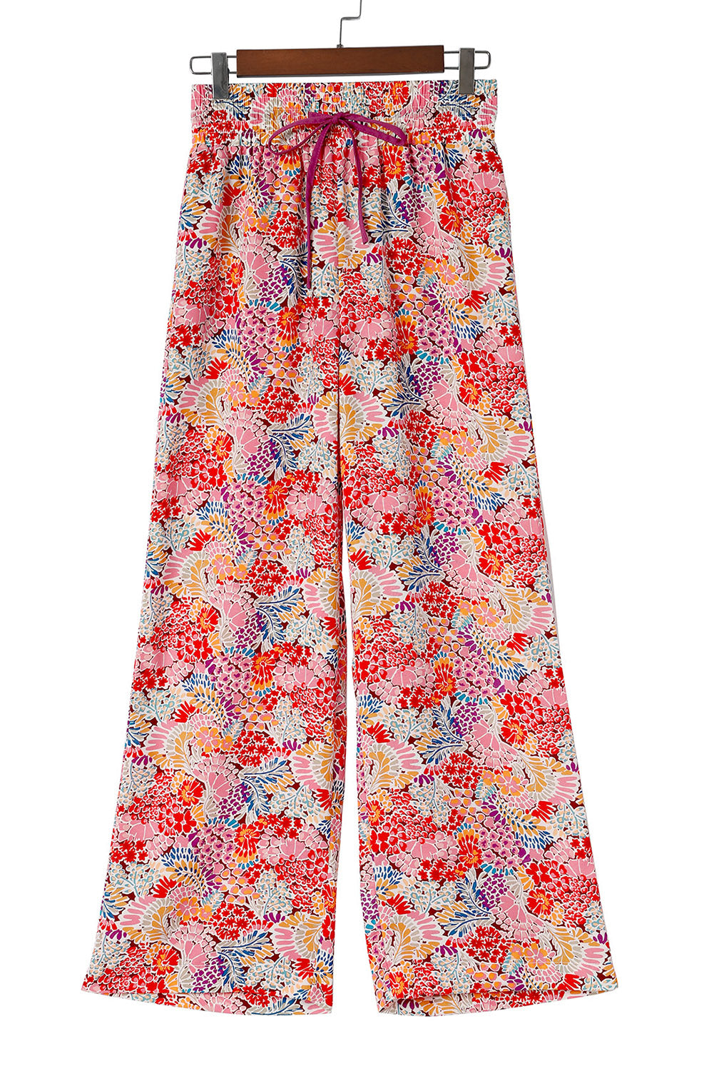 Floral Drawstring High Waist Pants