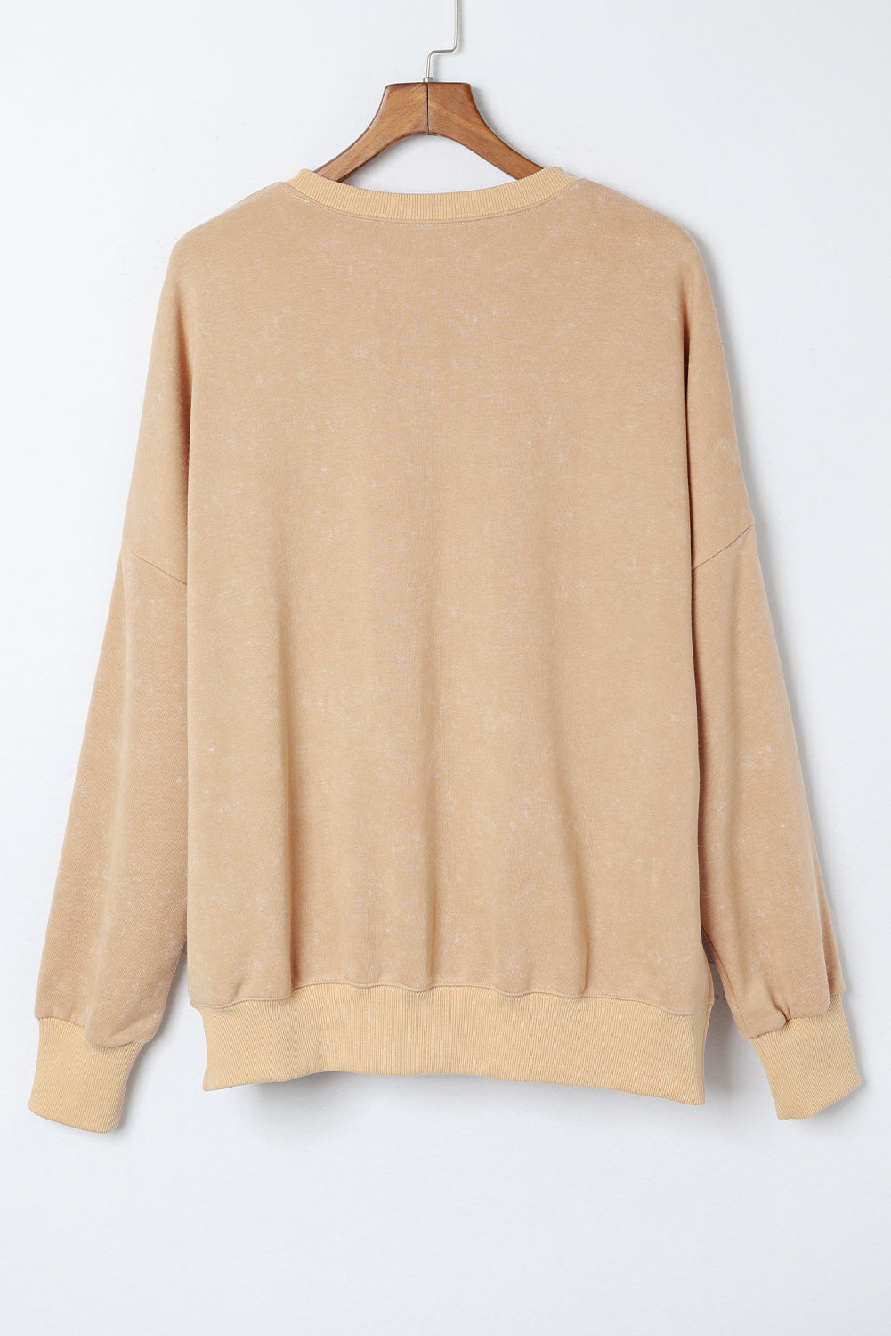 Solid Ribbed Trim Drop Shoulder Oversize Sweatshirt