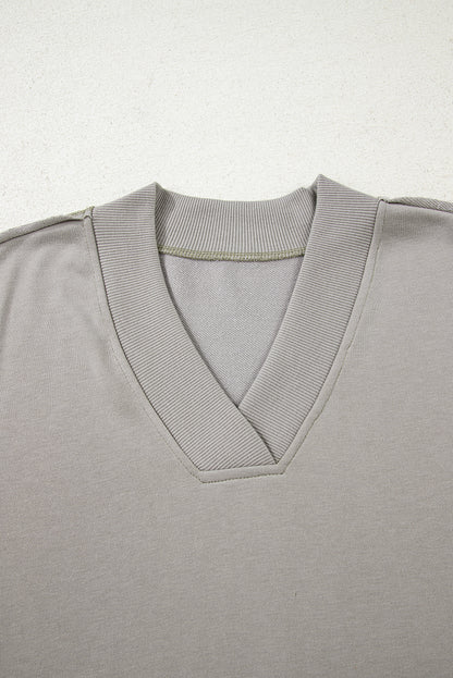 Western Aztec Embroidered Sleeve V-Neck Sweatshirt