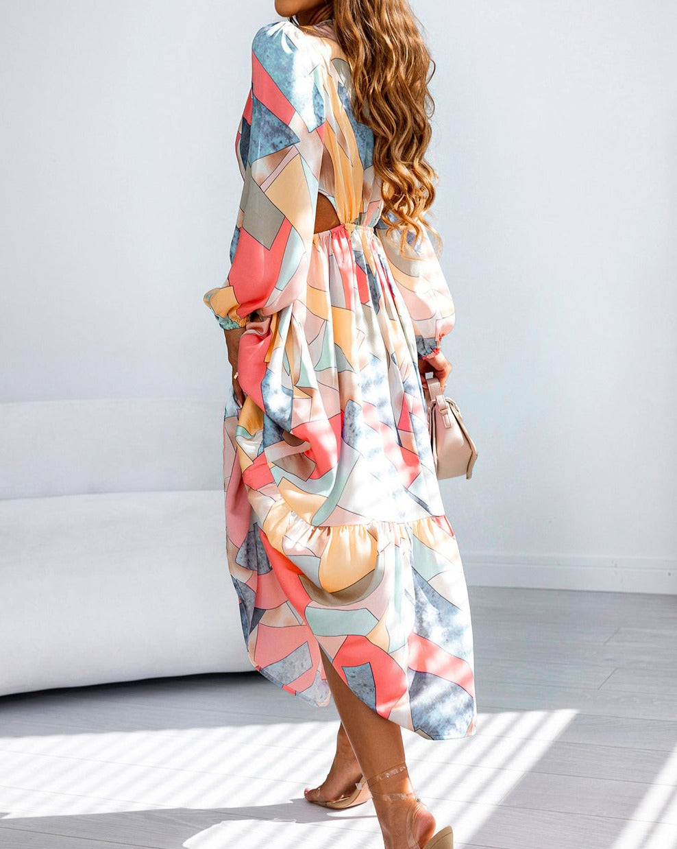 Abstract Cut Out Maxi Dress