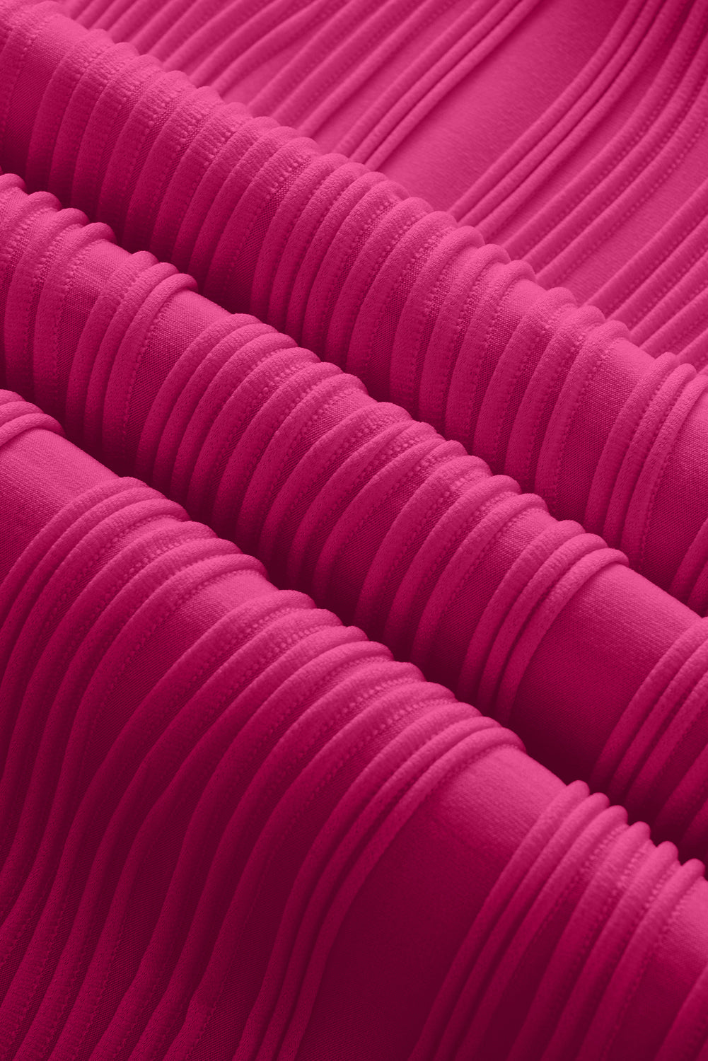 Plus Size Solid Wavy Textured Short Sleeve Tee