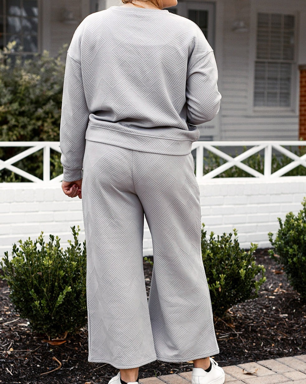 Textured Slouchy Loungewear Set Plus Size