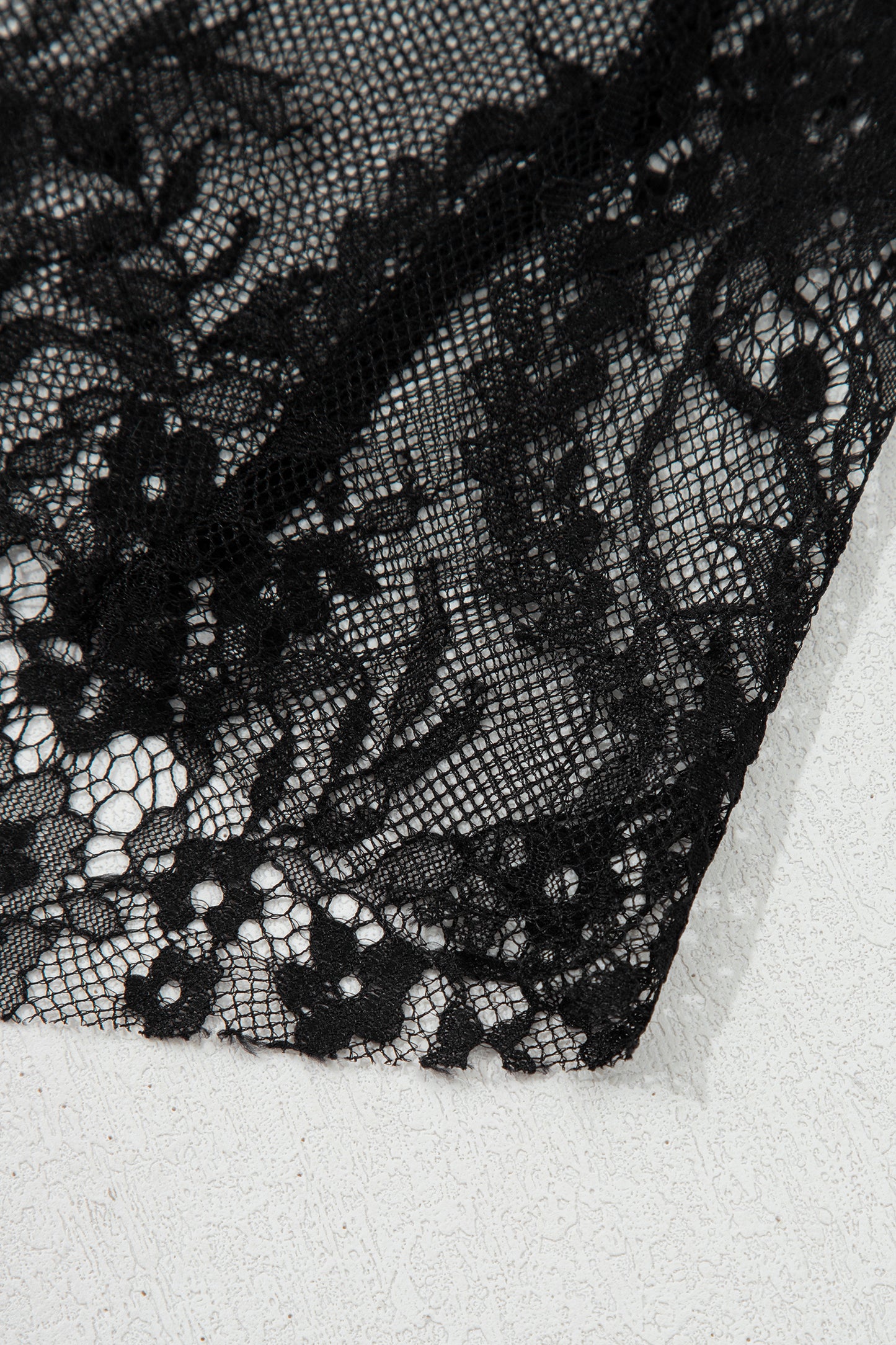 Polka Dot Sheer Lace Patchwork Asymmetric Skirt