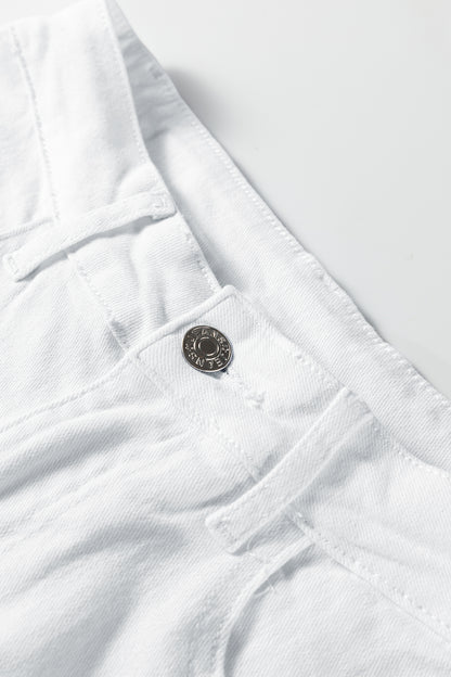 Denim Bow Side Straight Leg Jeans