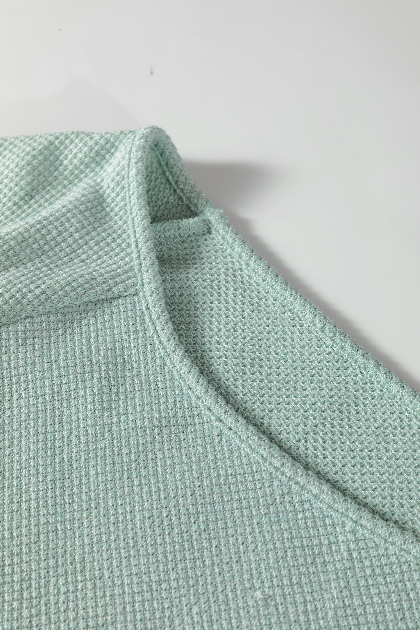 Solid Textured Knit Raglan Long Sleeve Top