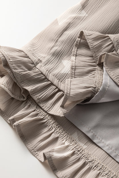 Star Crinkle Textured Kimono Ruffle Sleeve Romper