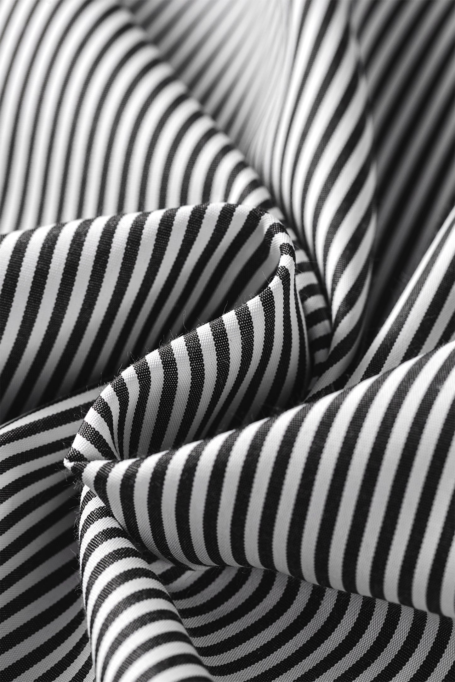 Stripe Ruffle Sleeve Round Neck Blouse