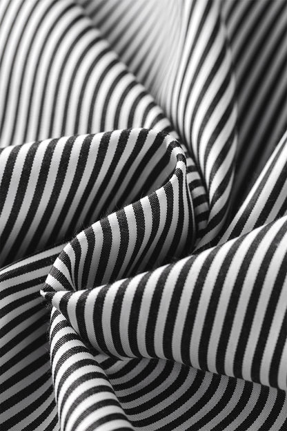 Stripe Ruffle Sleeve Round Neck Blouse