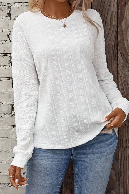 Arrow Textured Long Sleeve Top