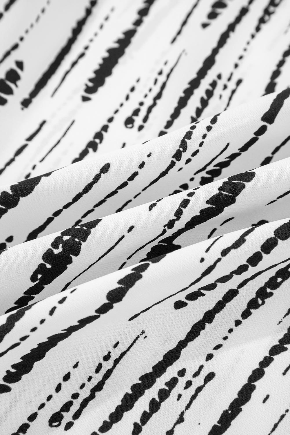 Abstract V-Neck Long Sleeve Blouse