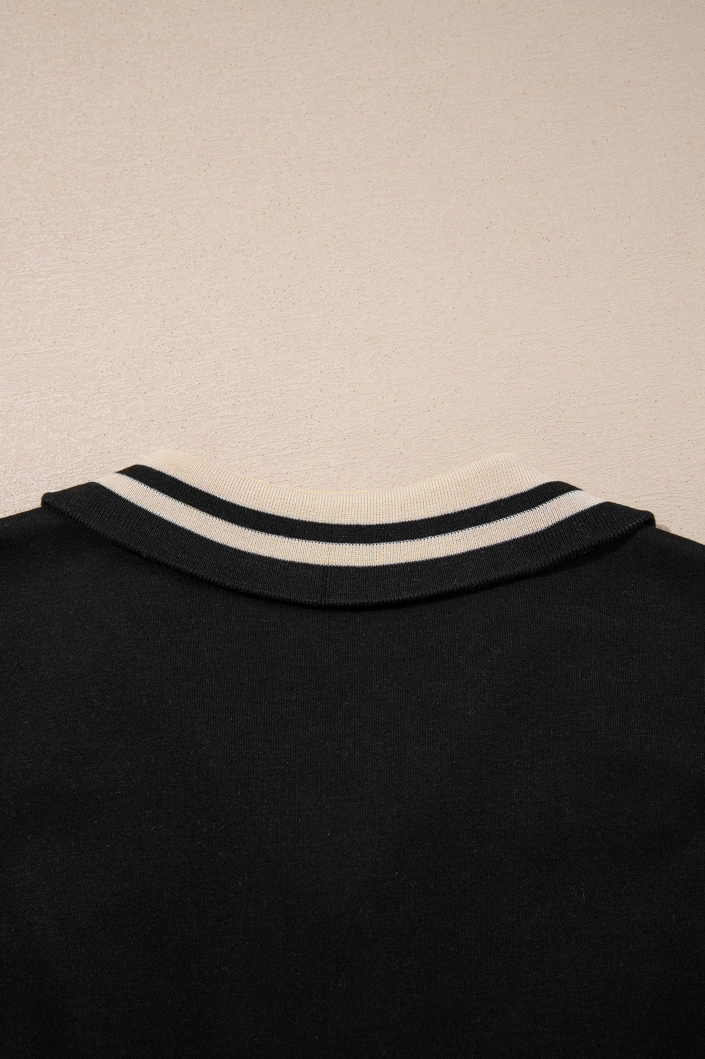 Stripe Trim Zipped Polo Collar Tee Dress