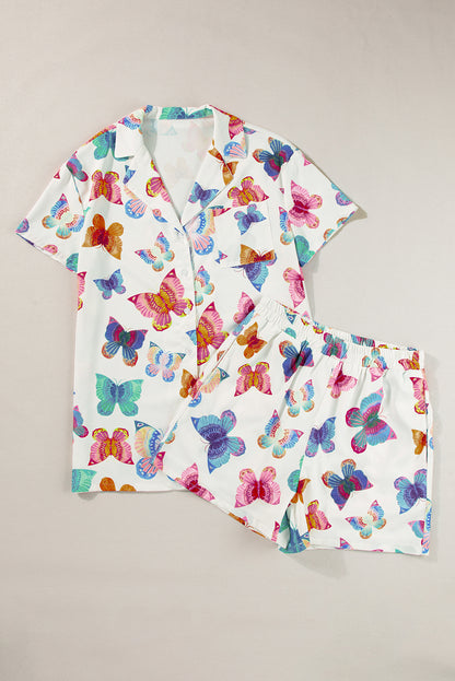 Butterfly Top and Shorts Pajamas Set