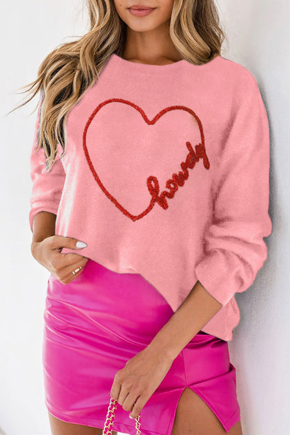 XOXO Heart Round Neck Sweater