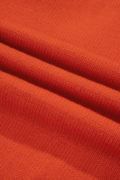 Solid Collared V-Neck Ribbed Edge Sweater