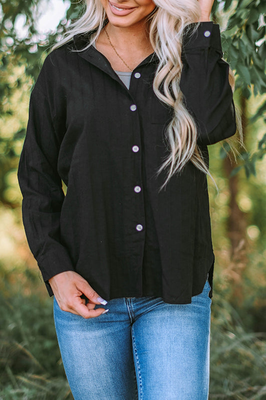 Stripe Buttoned Long Sleeve Shirt