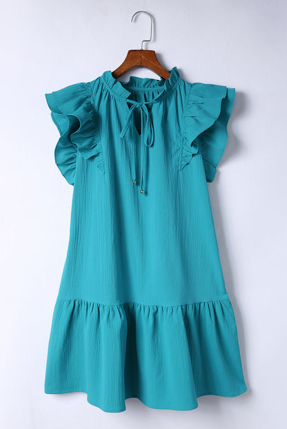 Ruffle Short Sleeve Mini Dress