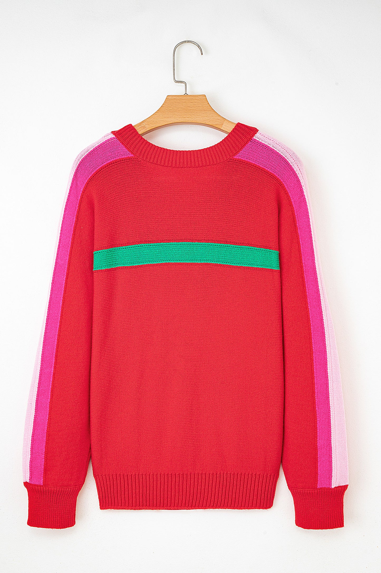 Christmas Colorblock Stripe Long Sleeve Sweater