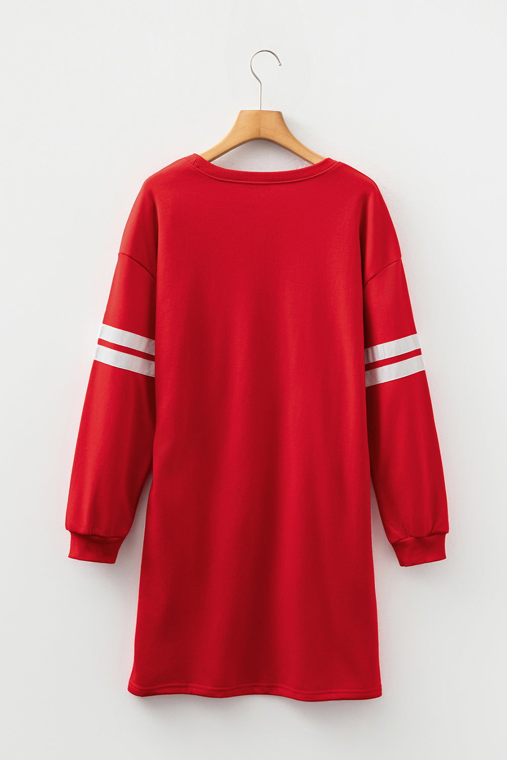 Varsity Stripe Long Sleeve Sweatshirt Dress