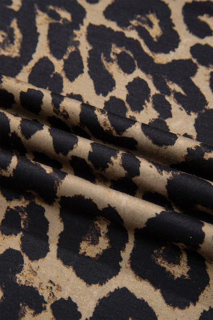 Leopard Square Neck Long Sleeve T-Shirt