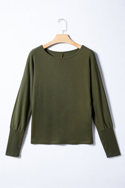Solid Extended Cuff Long Sleeve Top