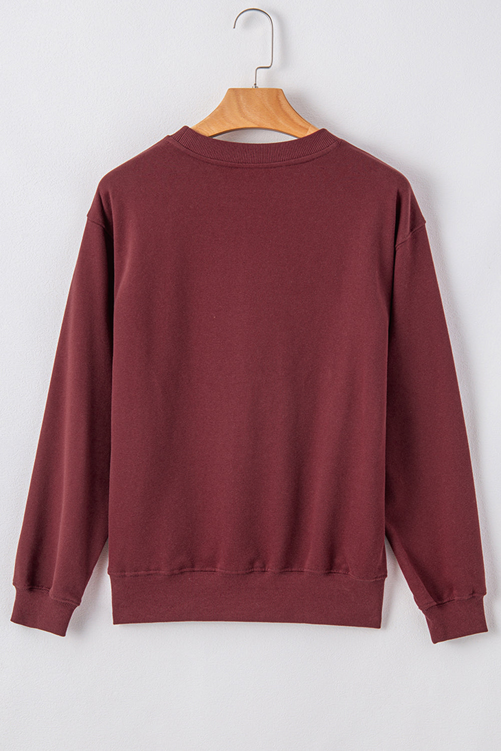 Solid Crewneck Pullover Sweatshirt