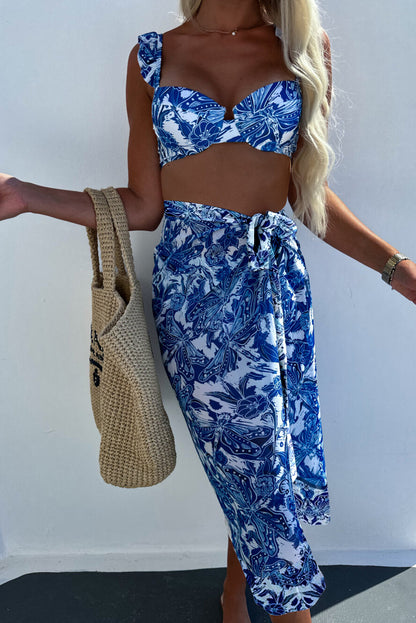 Floral Bikini and Cover Up Set