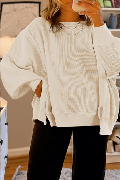 Plus Size Solid Drop Shoulder Sweatshirt