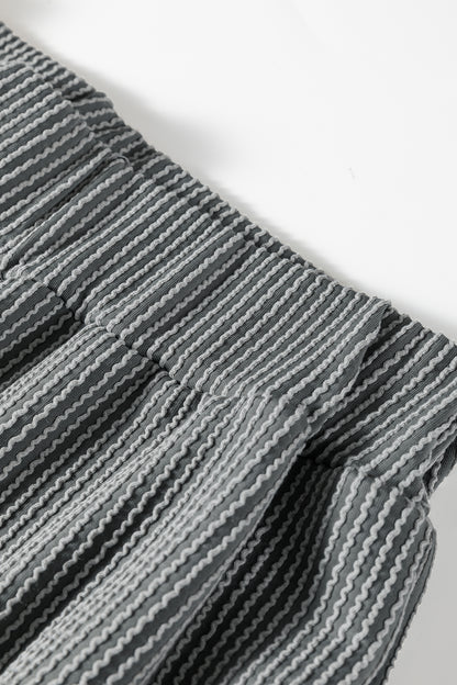 Corded Knit Mock Neck Tee and Pant Set