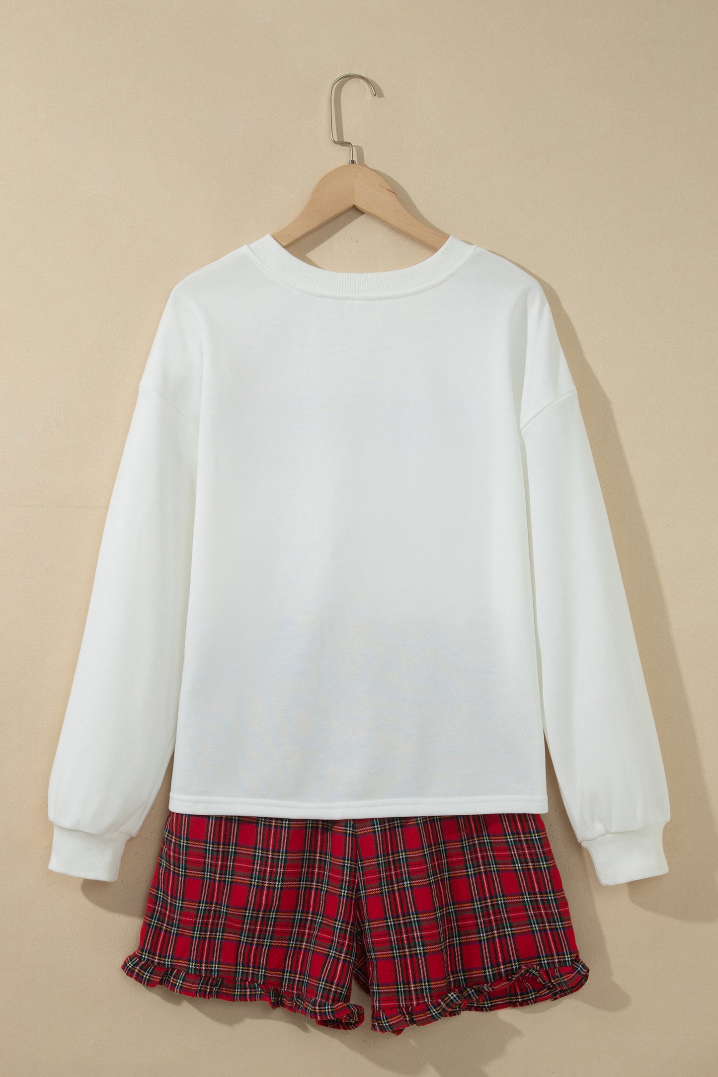 Christmas MERRY Graphic Top & Plaid Shorts Set
