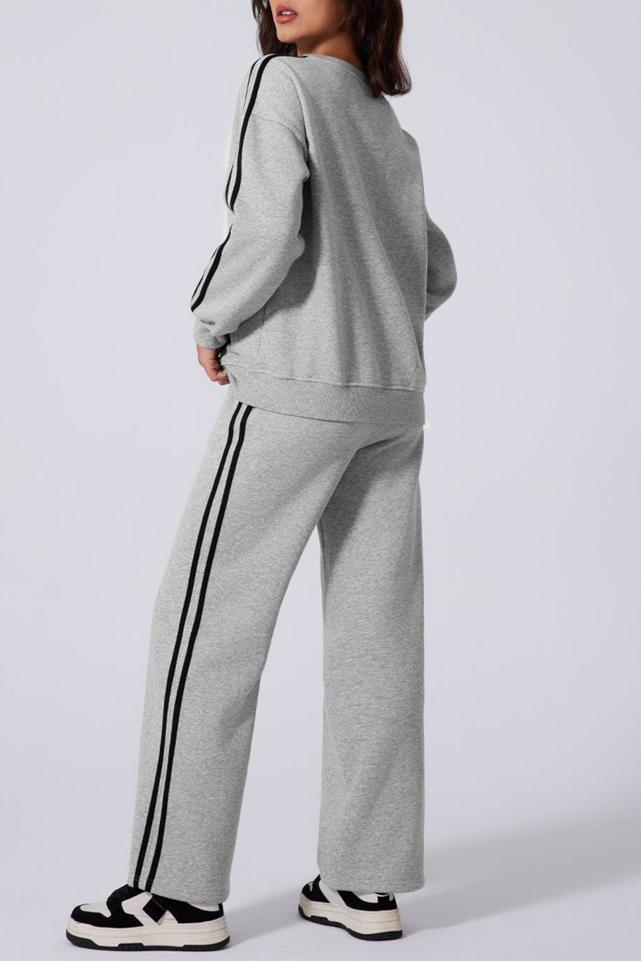 Side Stripe Sweatshirt and Pant Set