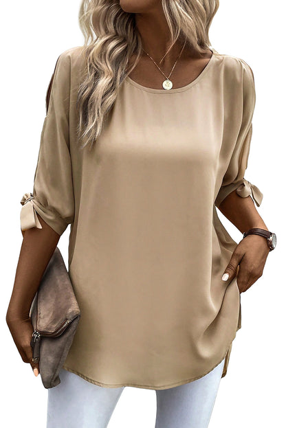 Bow Tied 3/4 Sleeve Blouse