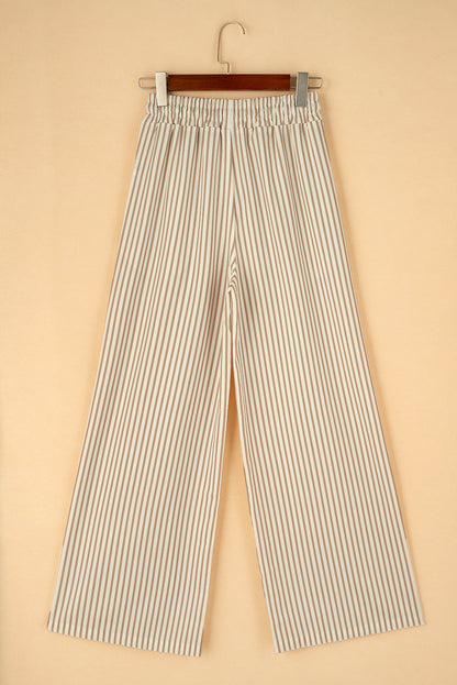 Stripe Wide Leg Drawstring Pants