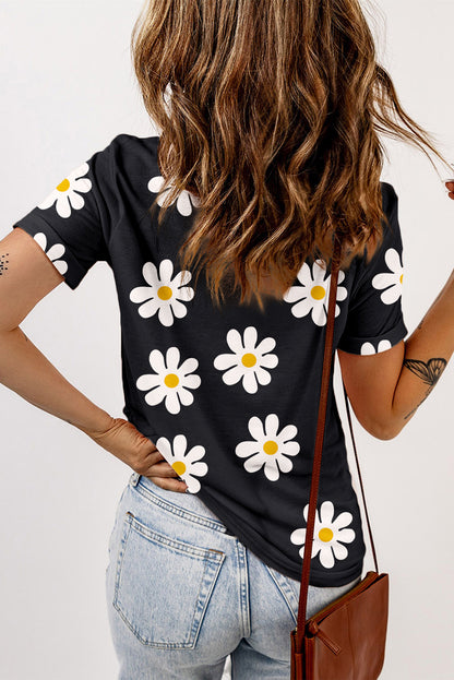 Floral Short Sleeve Crewneck T-Shirt