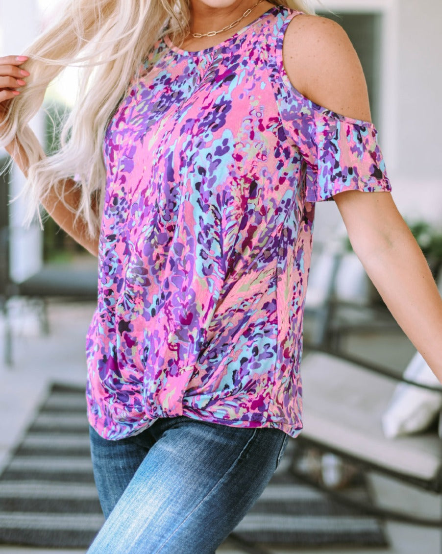 Floral Cold Shoulder Blouse