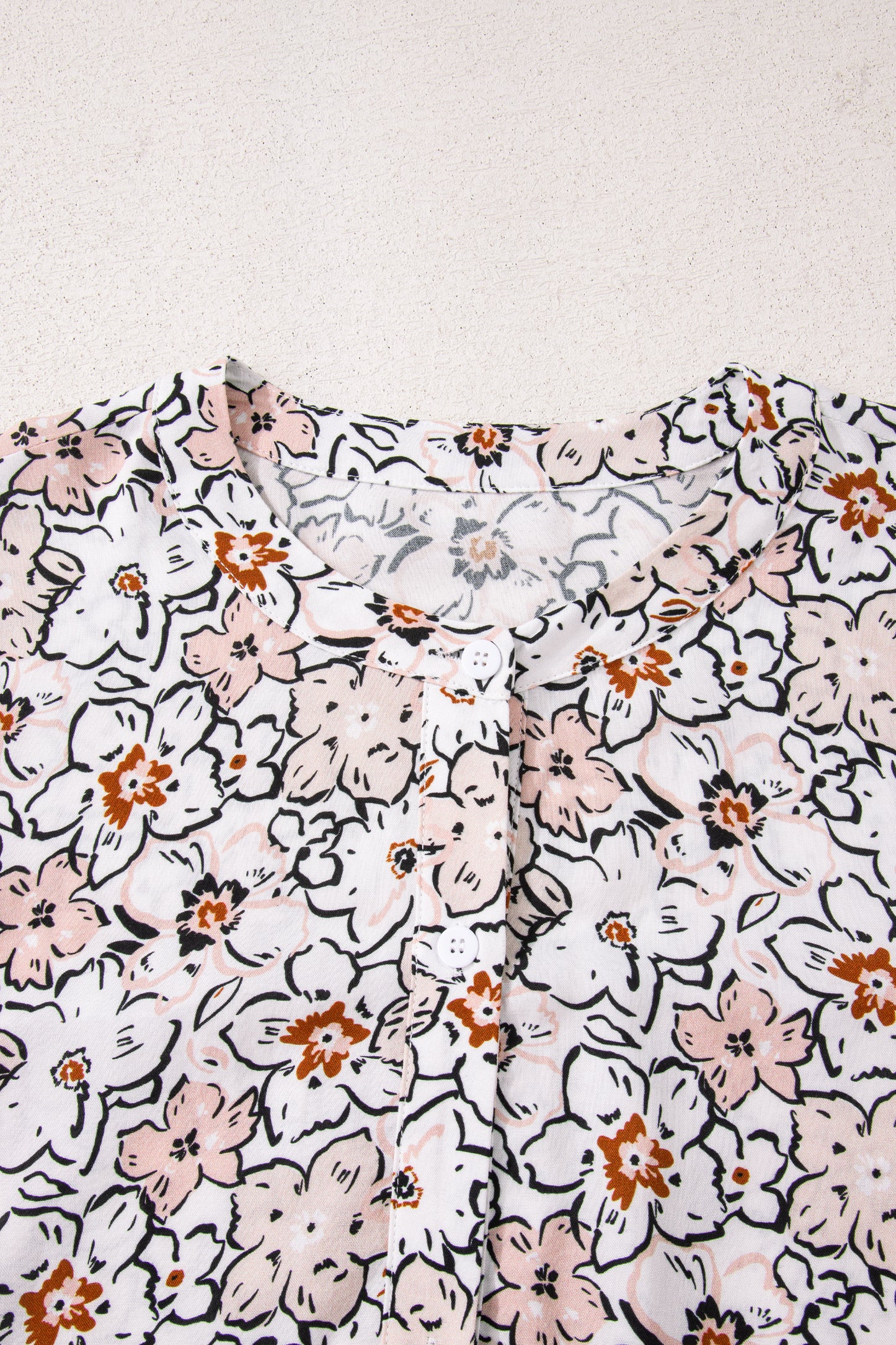 Floral Frilled Puff Sleeve Button Down Shirt