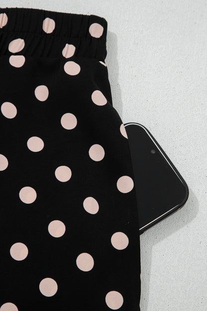 Polka Dot Sheer Lace Patchwork Asymmetric Skirt