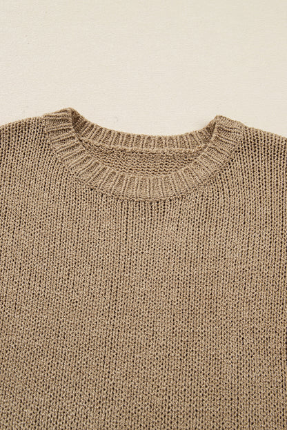 Solid Slouchy Drop Shoulder Sweater Dress