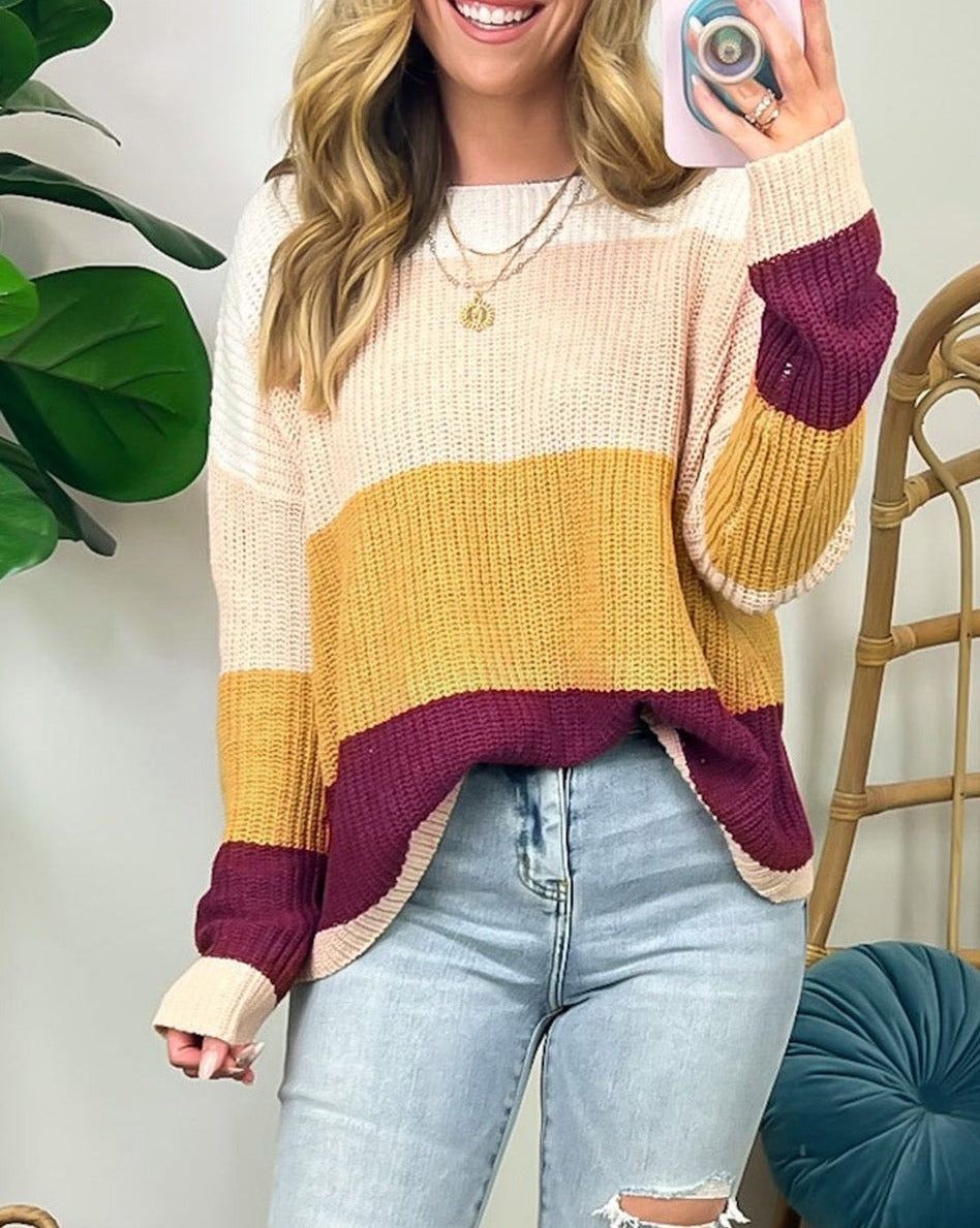 Colorblock Stripe Sweater